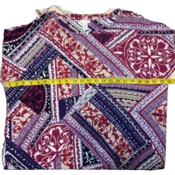 Chico’s Colorful Patriotic Side Tie Blouse Size Large - Picture 6 of 10